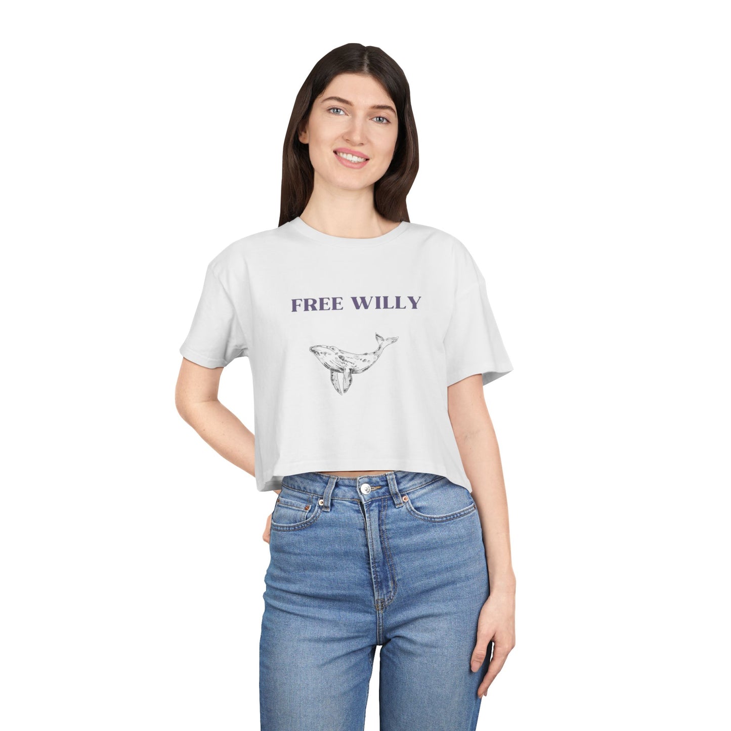 Crop Tee - Free Willy Whale Ocean Summer Top