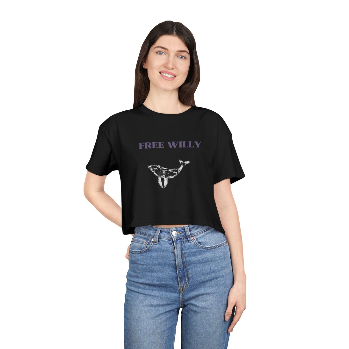 Crop Tee - Free Willy Whale Ocean Summer Top