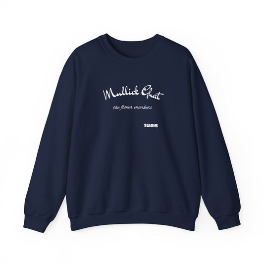 navy and white  flower markets crewneck